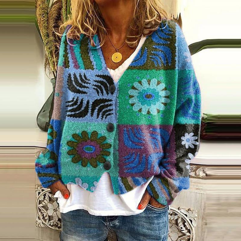 Foreign Trade Cross-Border2023Amazon Foreign Trade New Christmas Abstract Printing Casual Cloak Coat Cardigan