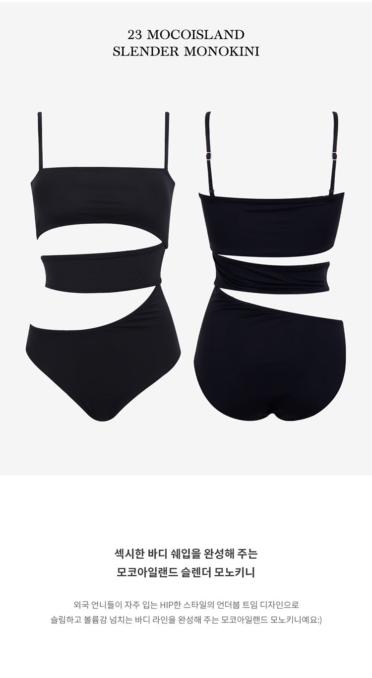 asymmetrical swimsuit Hollow Thin Simple Tube Top  Hot Girl One-Piece Swimsuit  bikini - Seldom Seen Styles