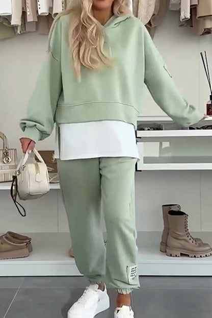 2025New Hooded Fashion Solid Color Casual Sports Suit Women's Clothing