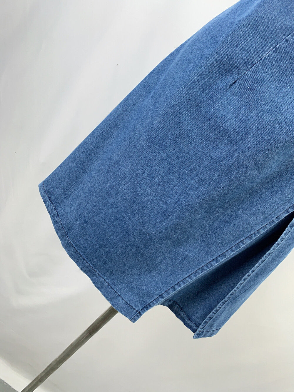 Women's Blue Denim Short Sleeve Shirt Dress with Belt Front Slit Midi Length Plus Size M L XL XXL 3XL 4XL - Seldom Seen Styles