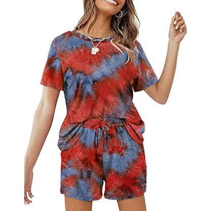 2025Summer New Women's Two-Piece Set Solid Color Short Sleeve T Casual T-shirt and Shorts Set for Women
