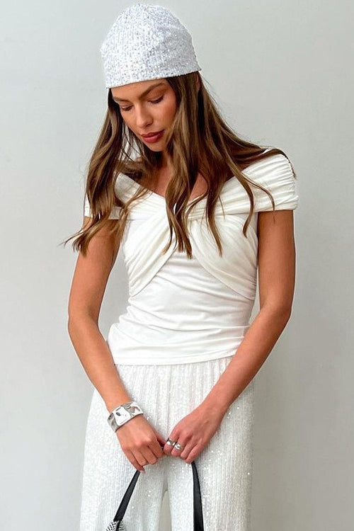 Elegant Chic Off Shoulder Twist Blouse - Seldom Seen Styles