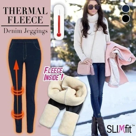 Thermal Fleece Denim Jeggings - Seldom Seen Styles