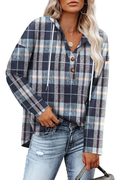 Womens Tops V Neck Button Sweatshirt for Women Pullover Long Sleeve Shirts Fall Outfits 2025 Loose Fit - Seldom Seen Styles