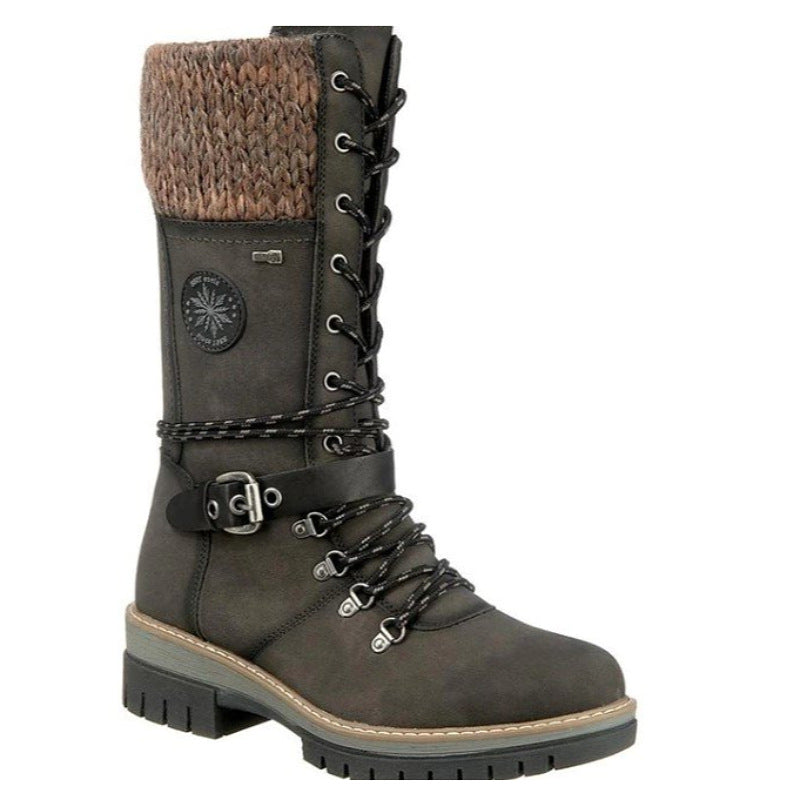 Mid tube square heel round toe martin boots - Seldom Seen Styles