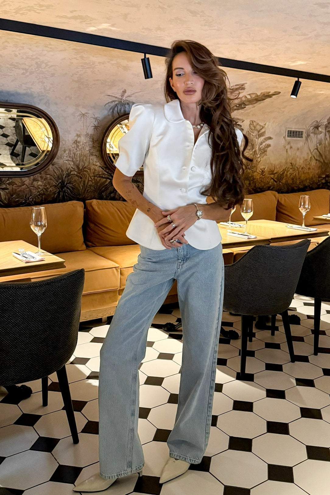 Chic Tie Waist Puff Sleeve Slim Blouse - Seldom Seen Styles