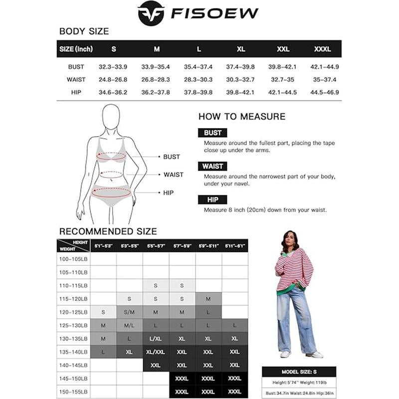 【Up To 3XL】Fisace Christmas Womenswear Striped Oversized Sweatshirt Color Block Crew Neck Long Sleeve Shirt Casual Loose Pullover Top Y2K Clothes back to school - Seldom Seen Styles