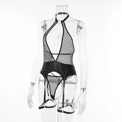 Garter Bustier Fishnet Design