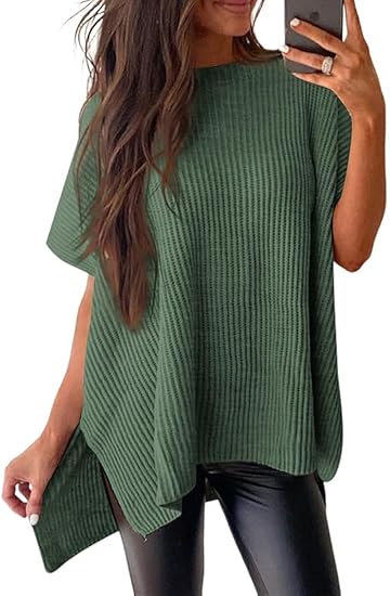 Oversized Knit Top Short Sleeve Sweater | Women's Clothing - Seldom Seen Styles