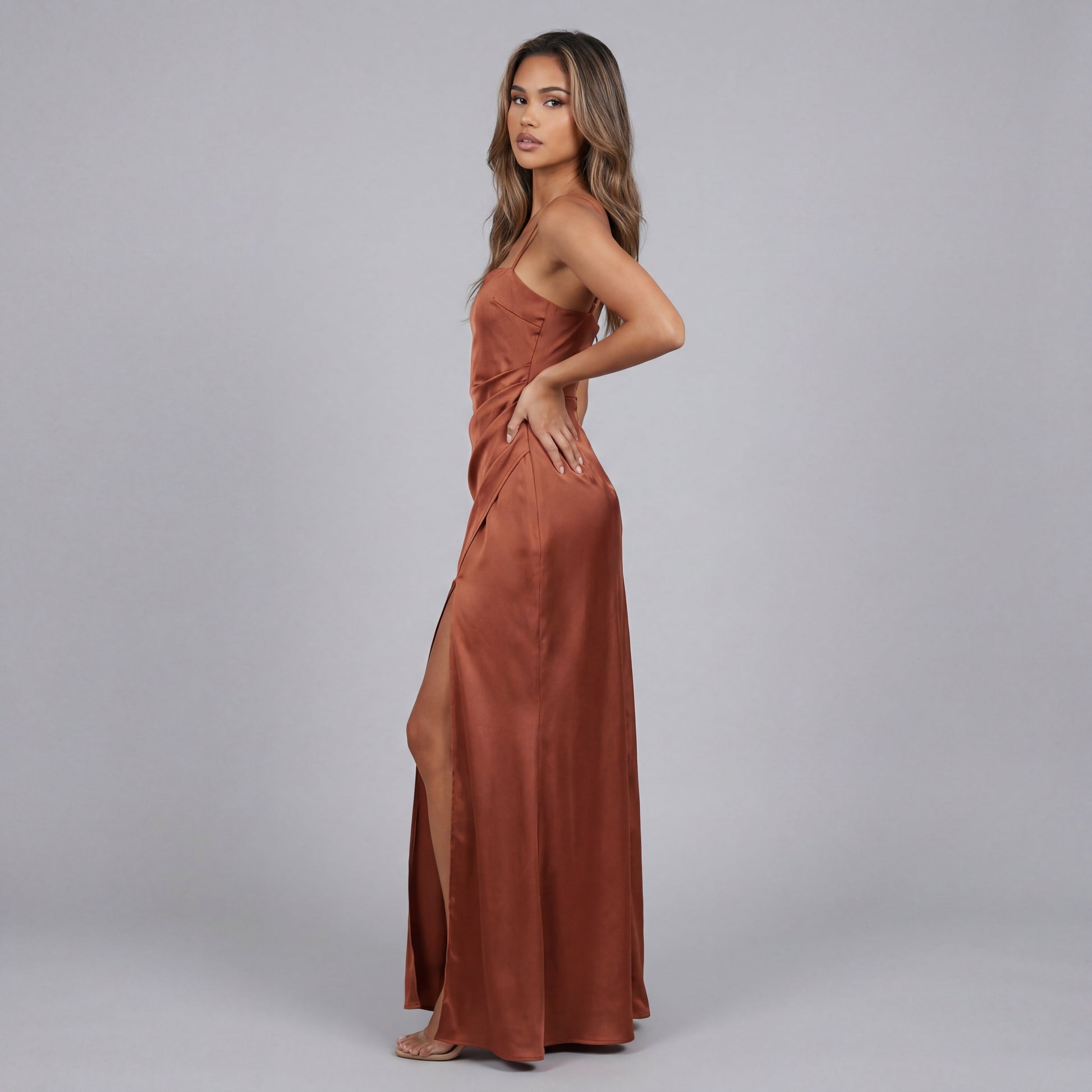 Brenda | Satin Slip Maxi Dress - Seldom Seen Styles