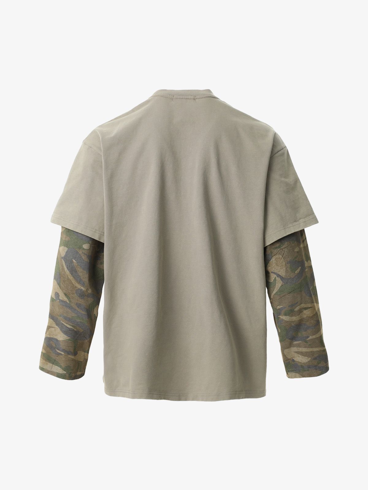 Distressed Camouflage Faux Two-Piece Graphic T-Shirt - 2420 