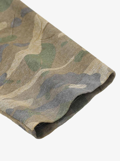 Jersey Distressed Camouflage Faux Two-Piece Graphic T-Shirt