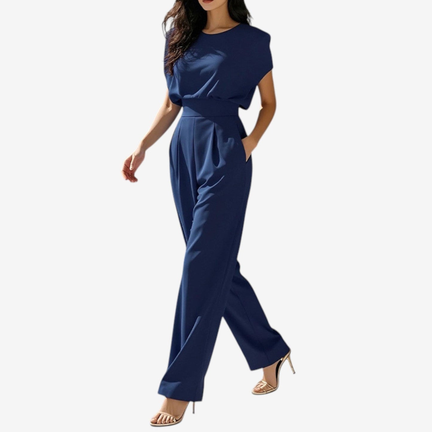 Women's Belted Jumpsuit Elegant Slim Fit Sleeveless One Piece Outfit Work Casual Summer Vacation - Seldom Seen Styles