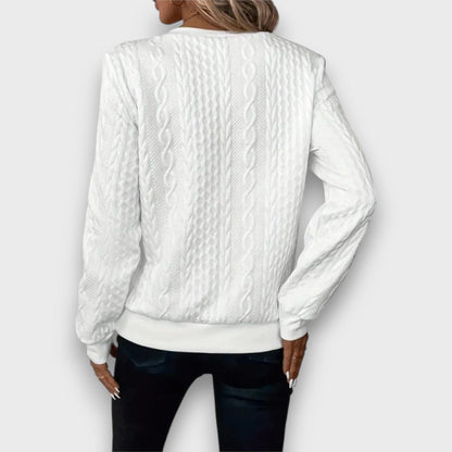 Solena – Cable-Knit Zip Front Sweater