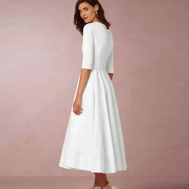 Elegant Deep V Neck Dress for Special Occasion - Seldom Seen Styles