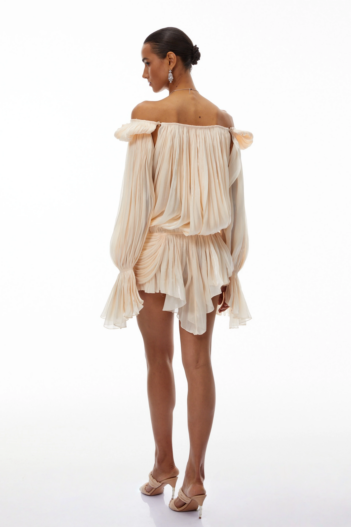 Women's Plisse Draped Mini Dress Elegant Summer Wedding Guest Vacation Dress