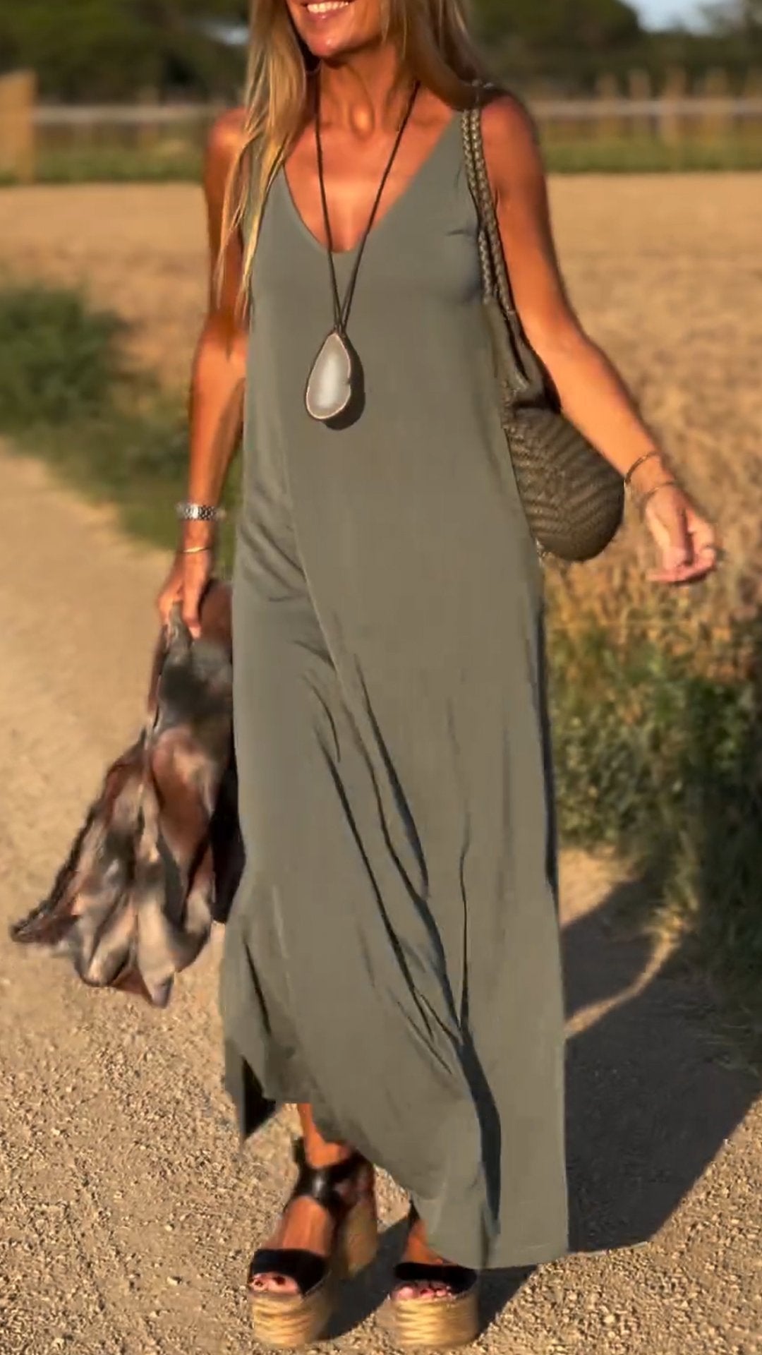 Women's V-neck Sleeveless Casual Dress - Seldom Seen Styles