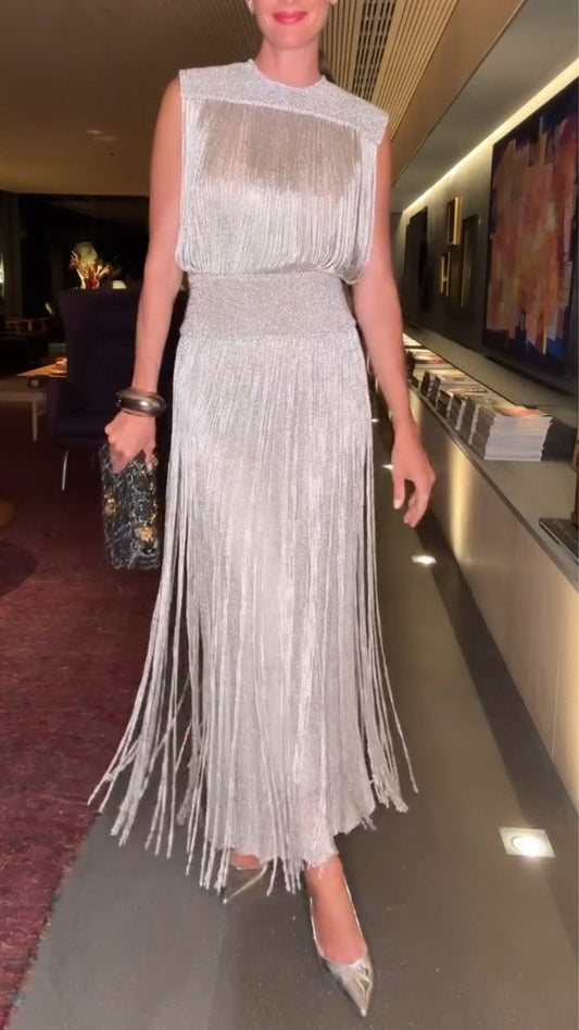 Women's Tassel Elegant Two-Piece Dress - Seldom Seen Styles