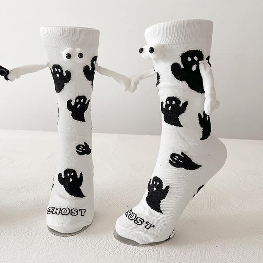 Ghost Halloween Couple Black and White Mid-tube Socks - Seldom Seen Styles