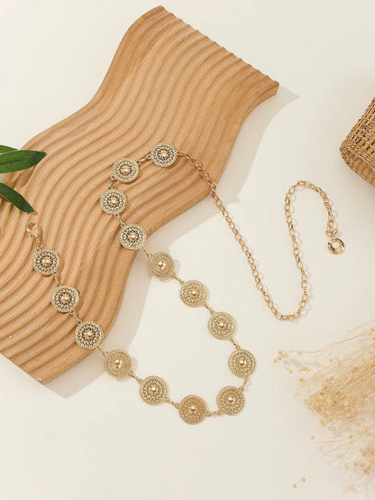 Women's Waist Chain Retro Turquoise Waist Chain Boho Metal Waist Chain Clothing Accessories Body Chain