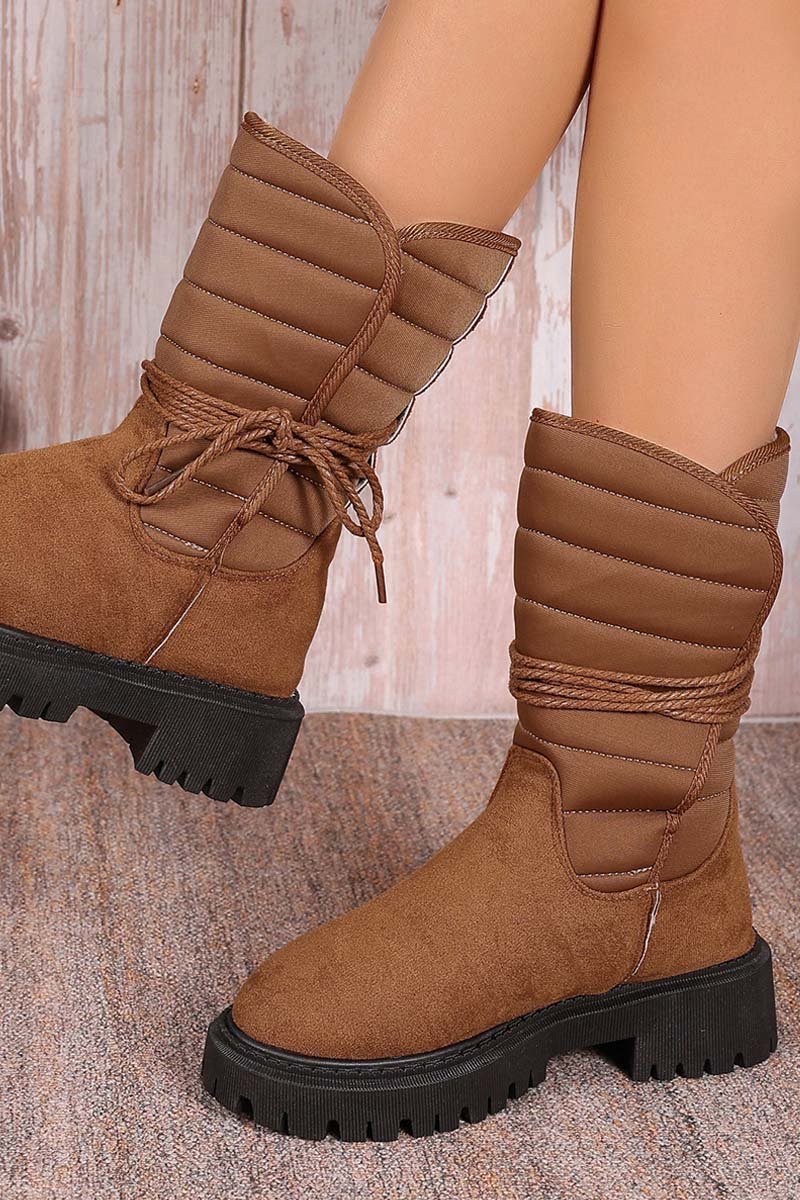 Women's fleece warm strap outer cotton boots - Seldom Seen Styles