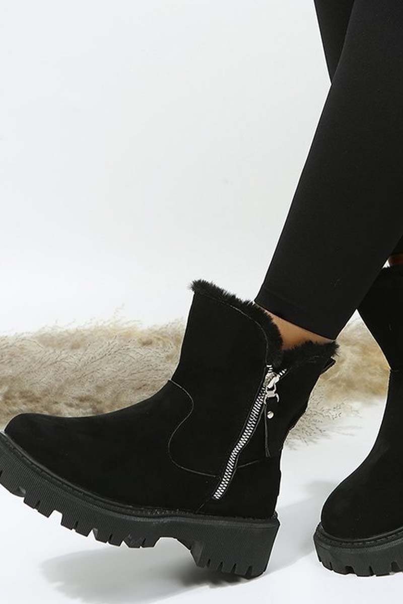 Women's velvet thickened warm mid-calf cotton boots - Seldom Seen Styles