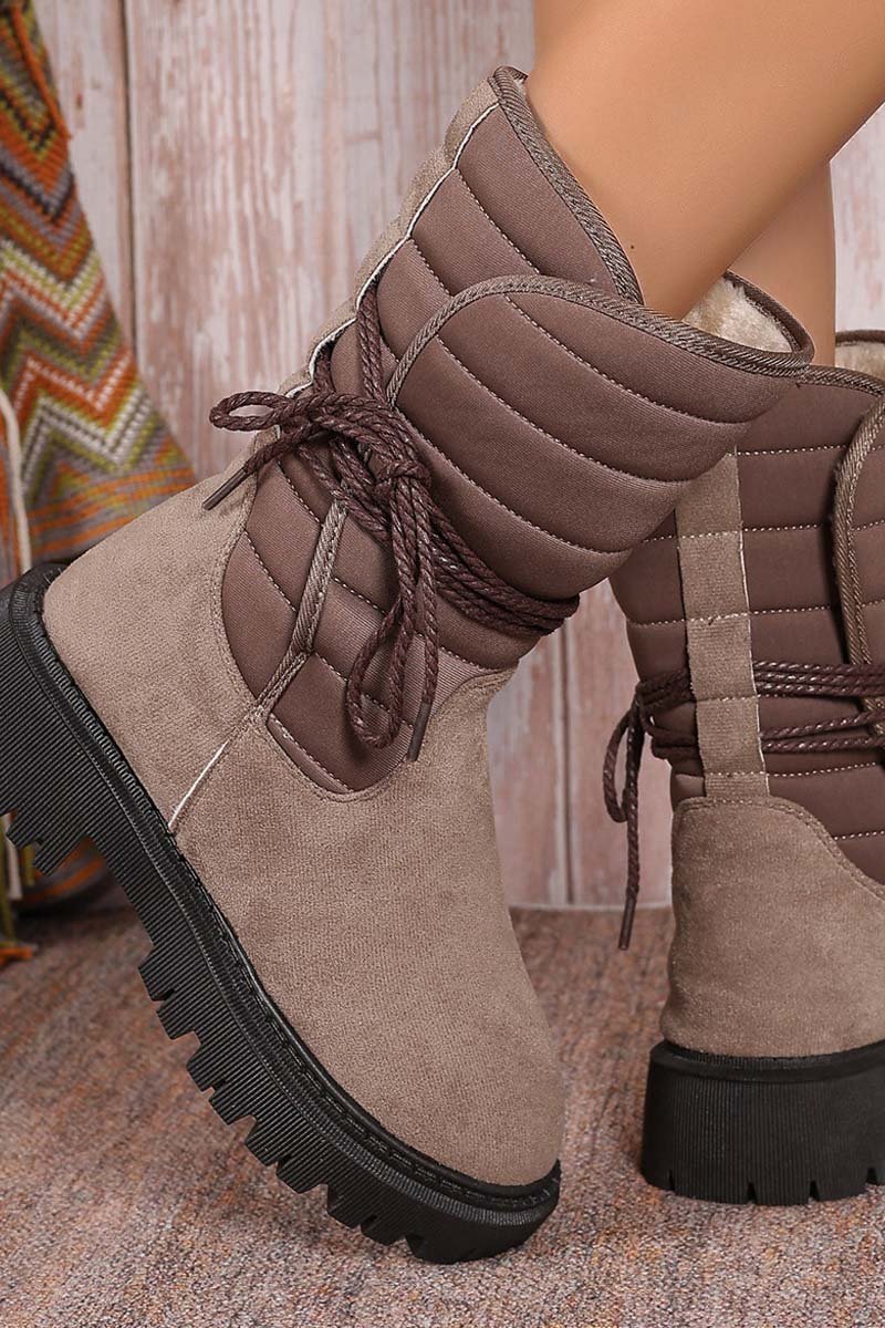 Women's fleece warm strap outer cotton boots - Seldom Seen Styles
