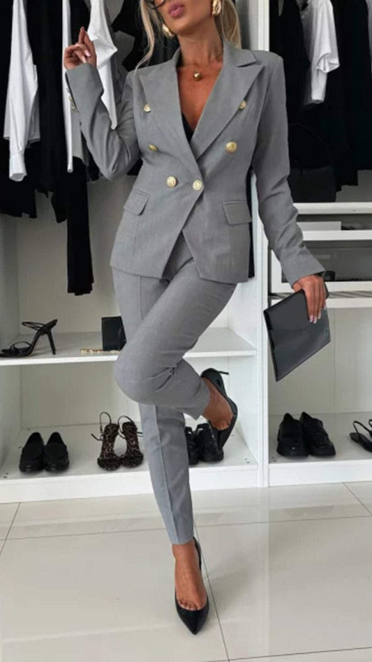 Women's Lapel Long Sleeve Elegant Suit - Seldom Seen Styles