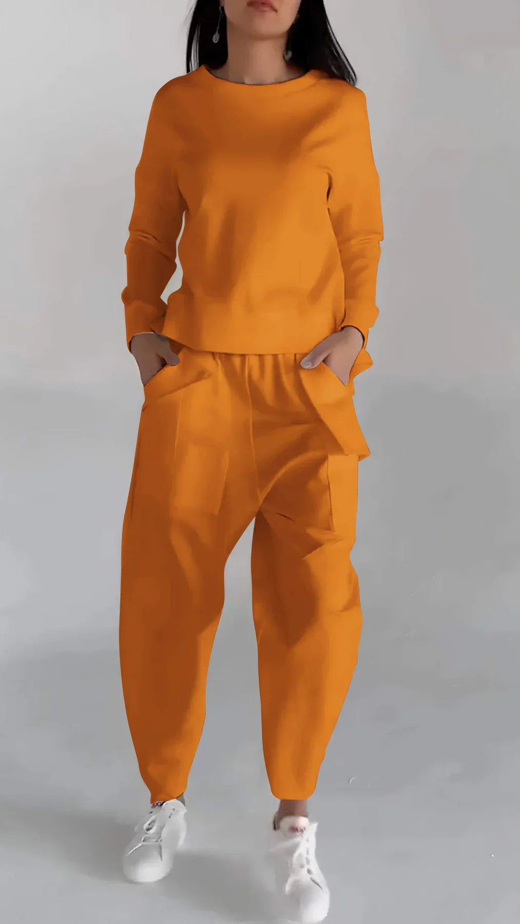 Women's Casual Long-Sleeved Pullover and Wide-Leg Pants Set