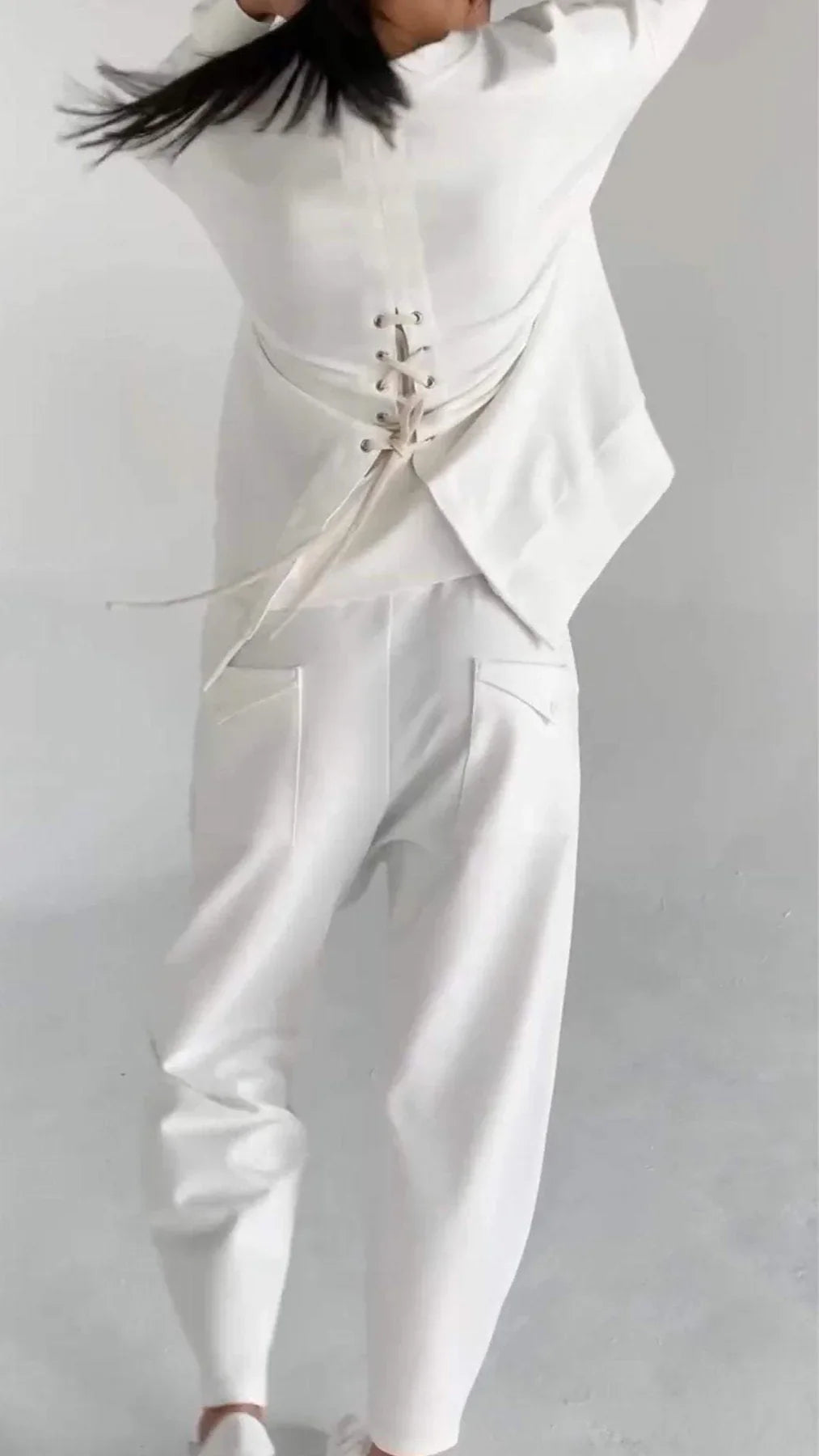 Women's Casual Long-Sleeved Pullover and Wide-Leg Pants Set