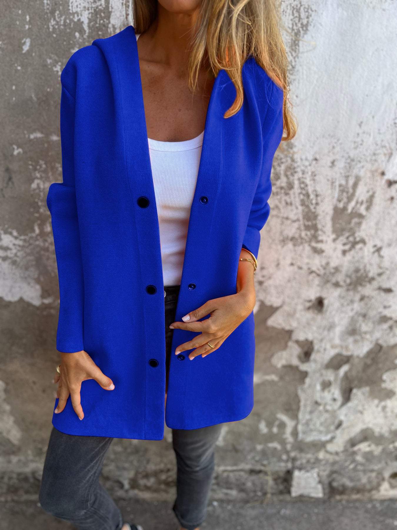 Casual Single Breasted Hooded Jacket - Seldom Seen Styles