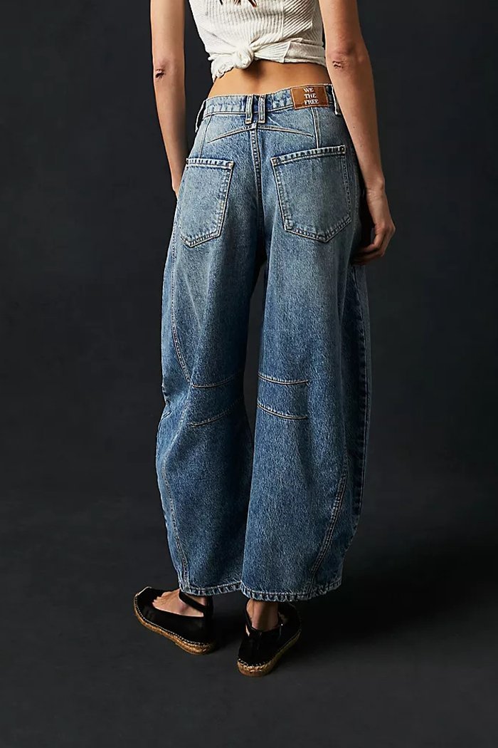 Fashion Casual Women's Loose Wide-leg Pants Mid-low Waist Washed Denim Trousers - Seldom Seen Styles