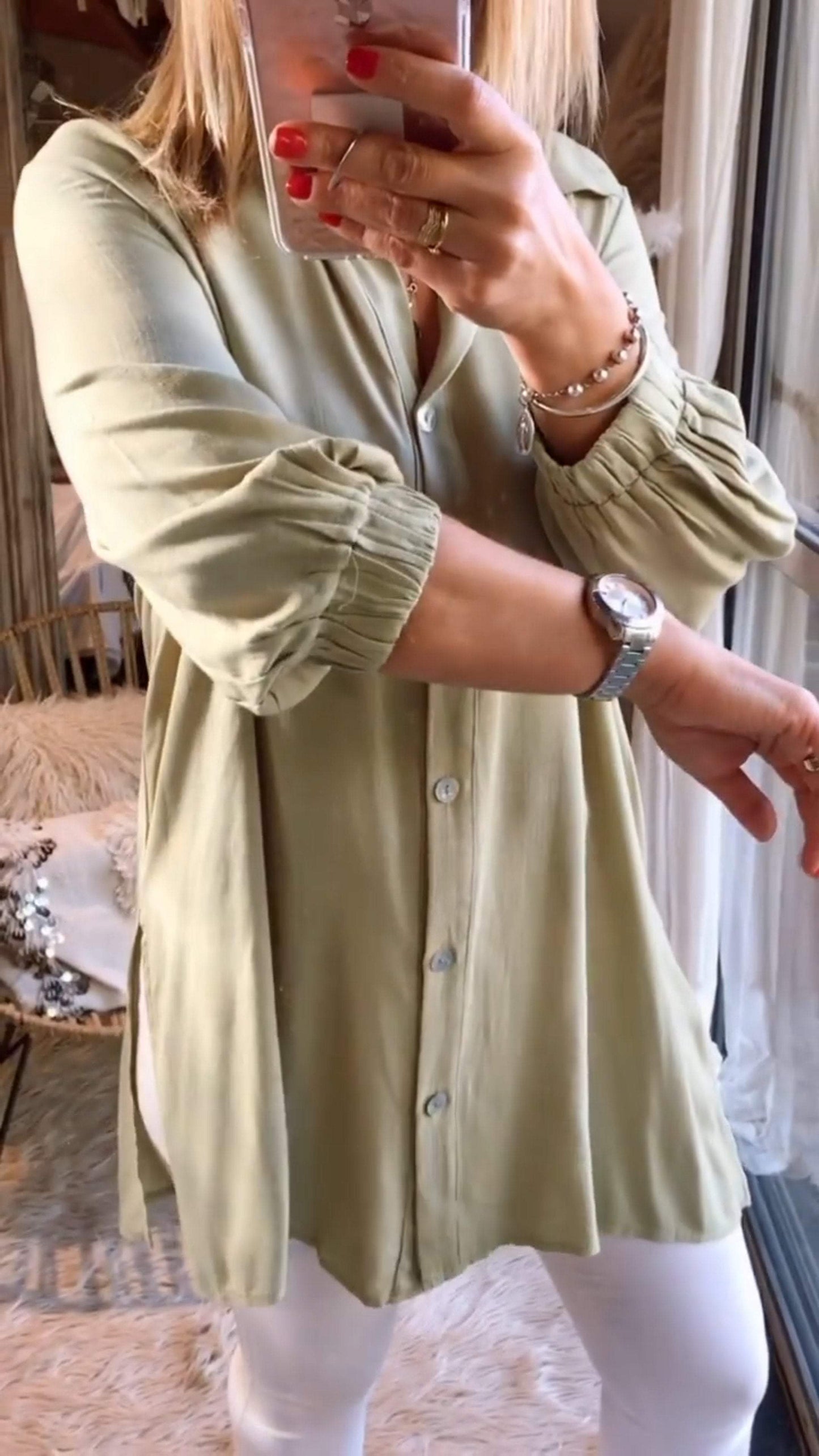 Fashion plain women's shirt tops casual pants - Seldom Seen Styles