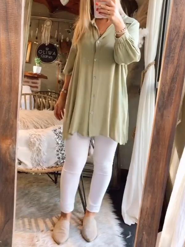 Fashion plain women's shirt tops casual pants - Seldom Seen Styles