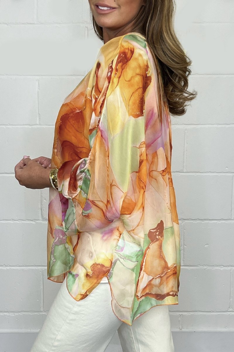 Printed Chiffon Shirt - Seldom Seen Styles