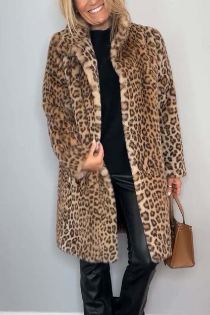Lizzie – Leopard Print Long Coat