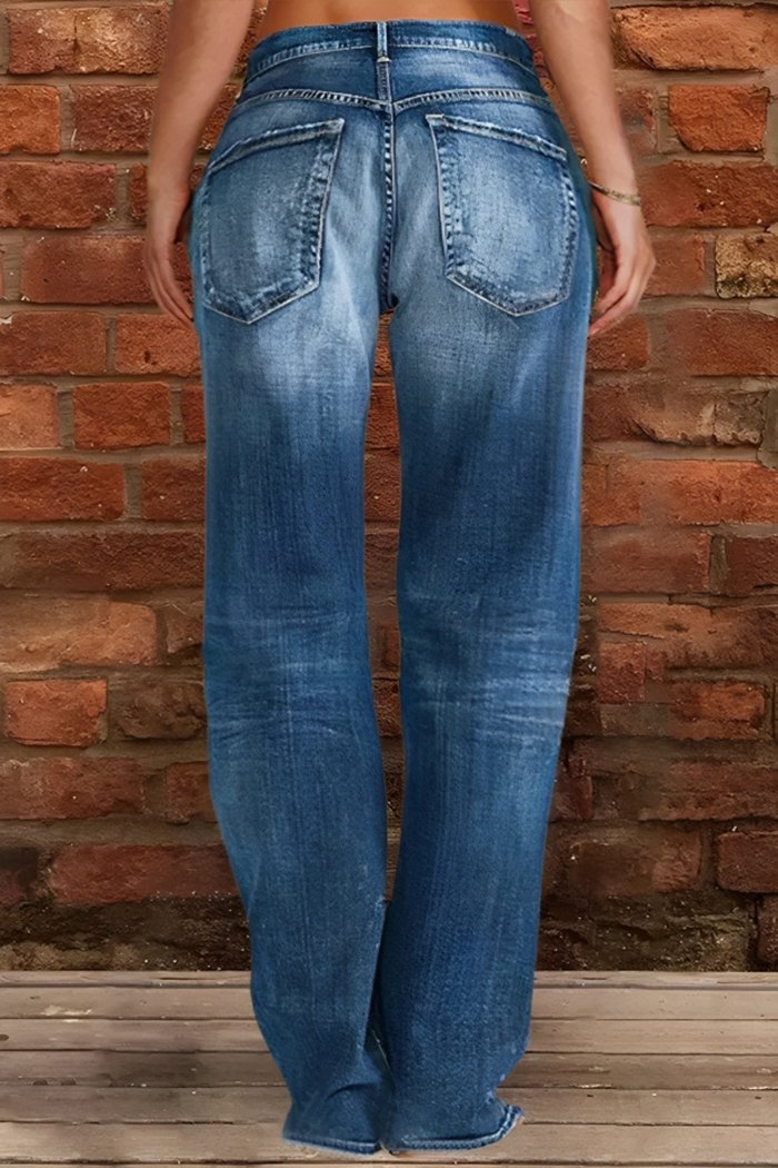 Women's Casual Multicolor Straight Jeans - Seldom Seen Styles