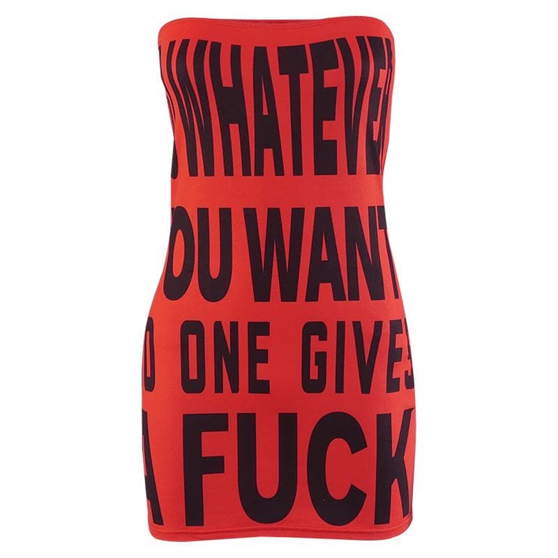 Sleeveless contrast print backless tube mini dress - Seldom Seen Styles