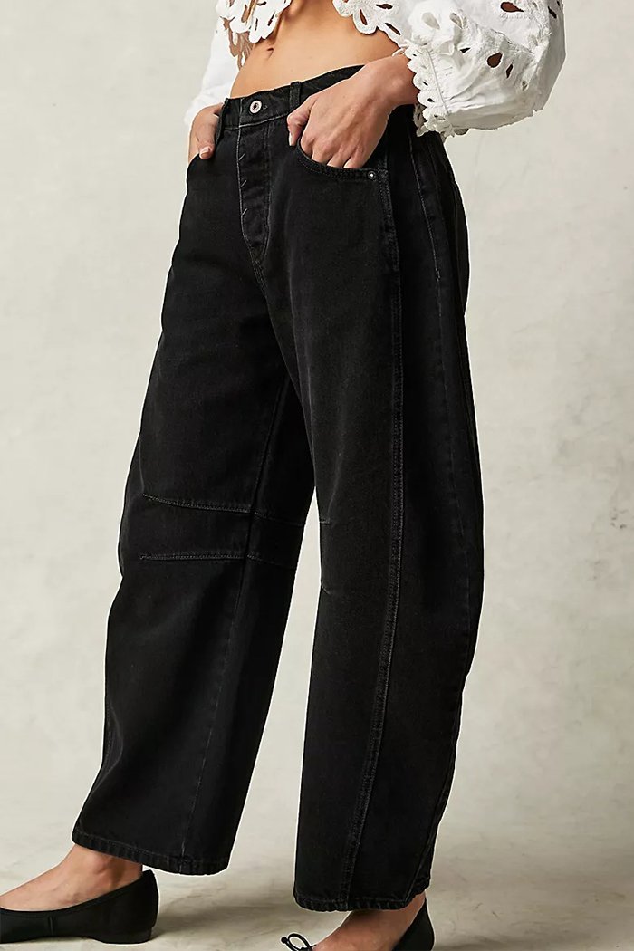 Fashion Casual Women's Loose Wide-leg Pants Mid-low Waist Washed Denim Trousers - Seldom Seen Styles