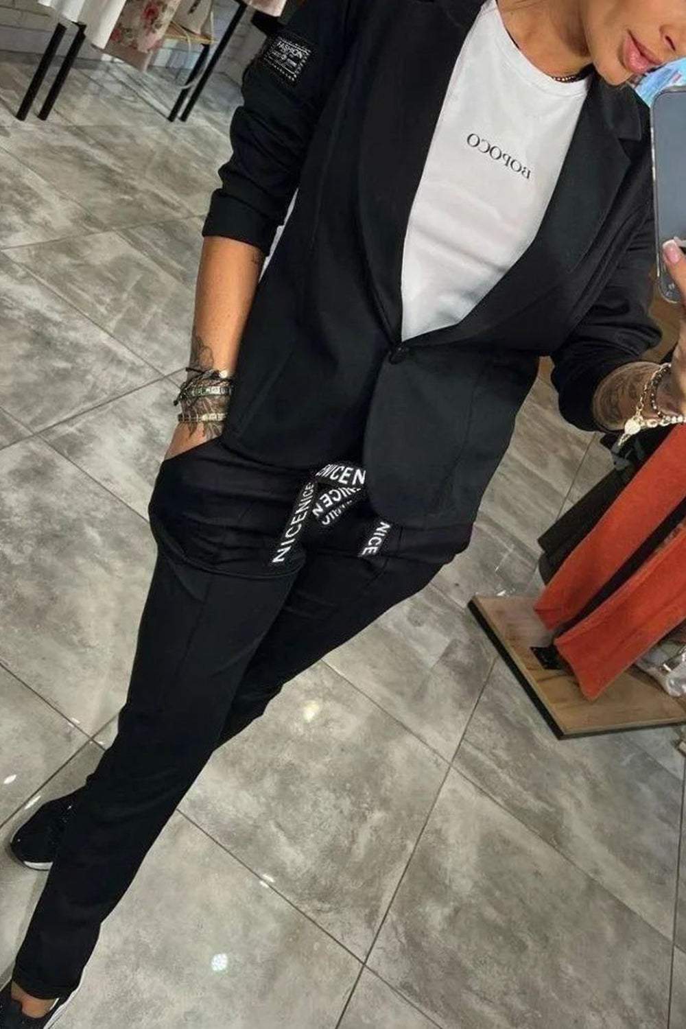 Women's Top Jacket & Elastic Pants Two-piece Set - Seldom Seen Styles