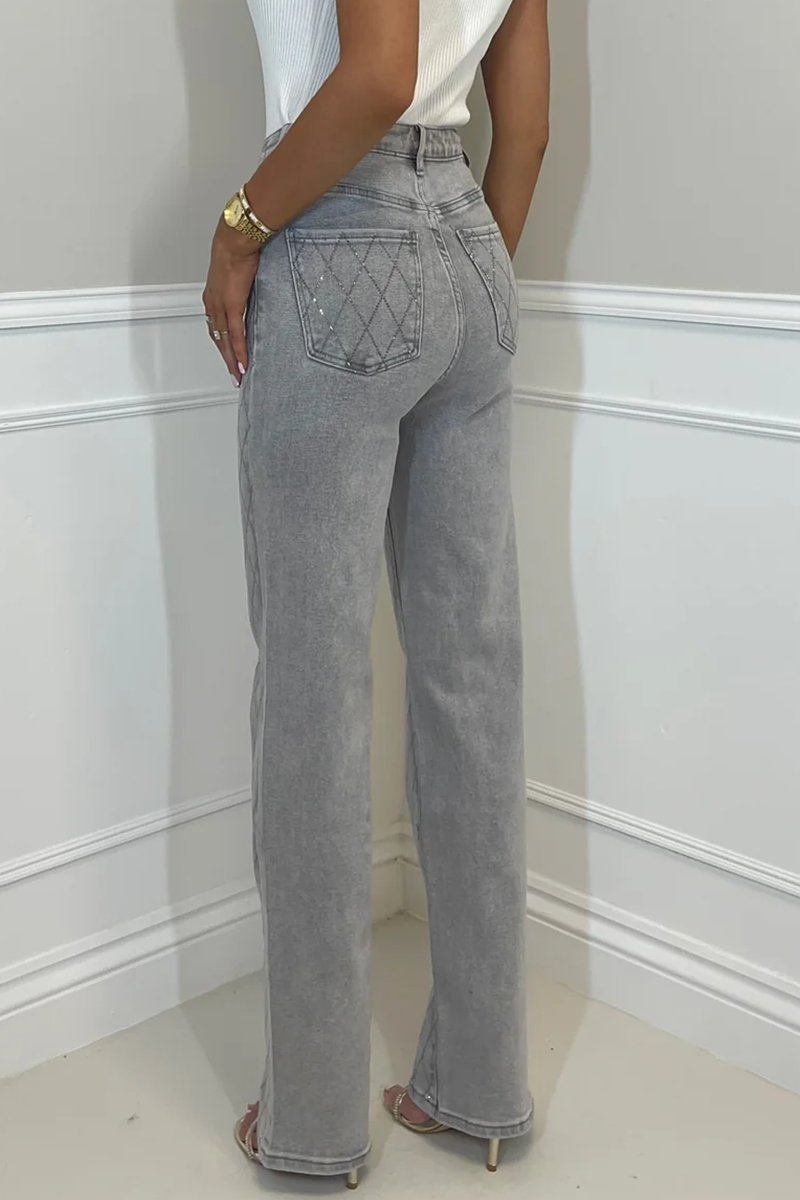 Women's Elegant And Fashionable Diamond Denim Trousers - Seldom Seen Styles
