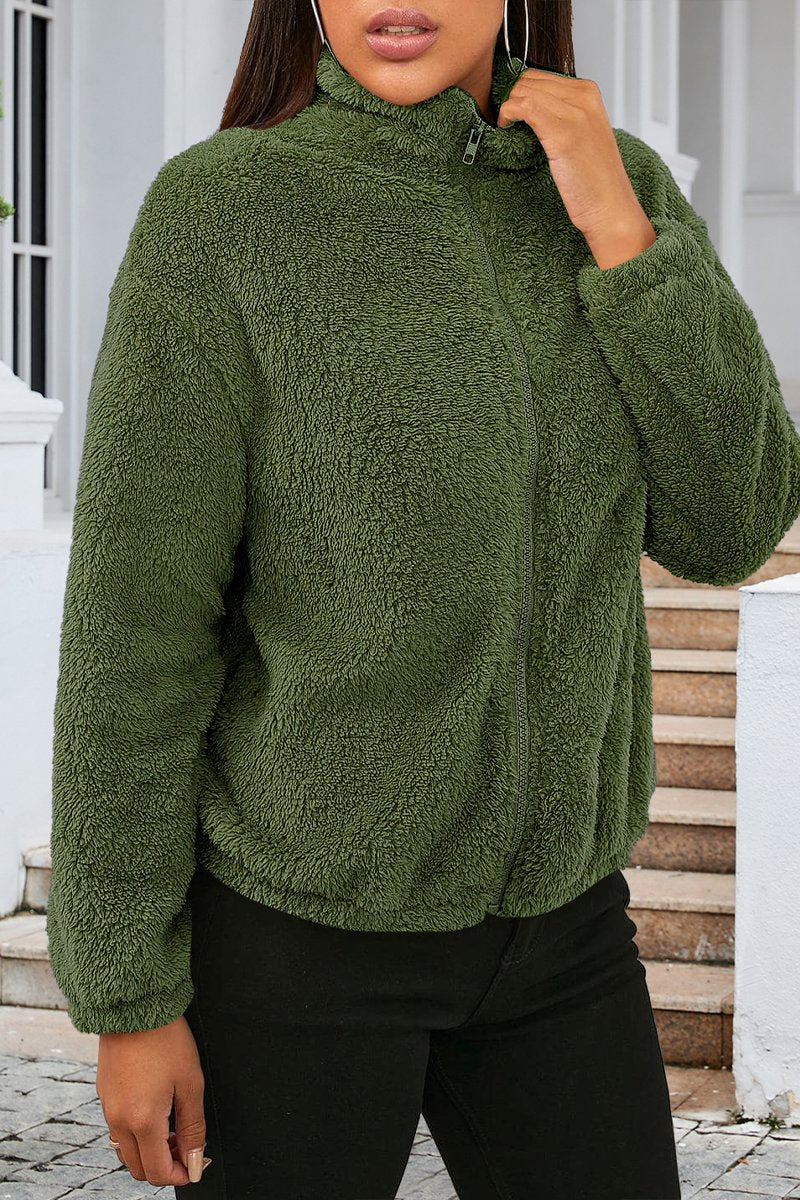 Women's Casual Plush Loose Warm Long-sleeved Cardigan Jacket - Seldom Seen Styles