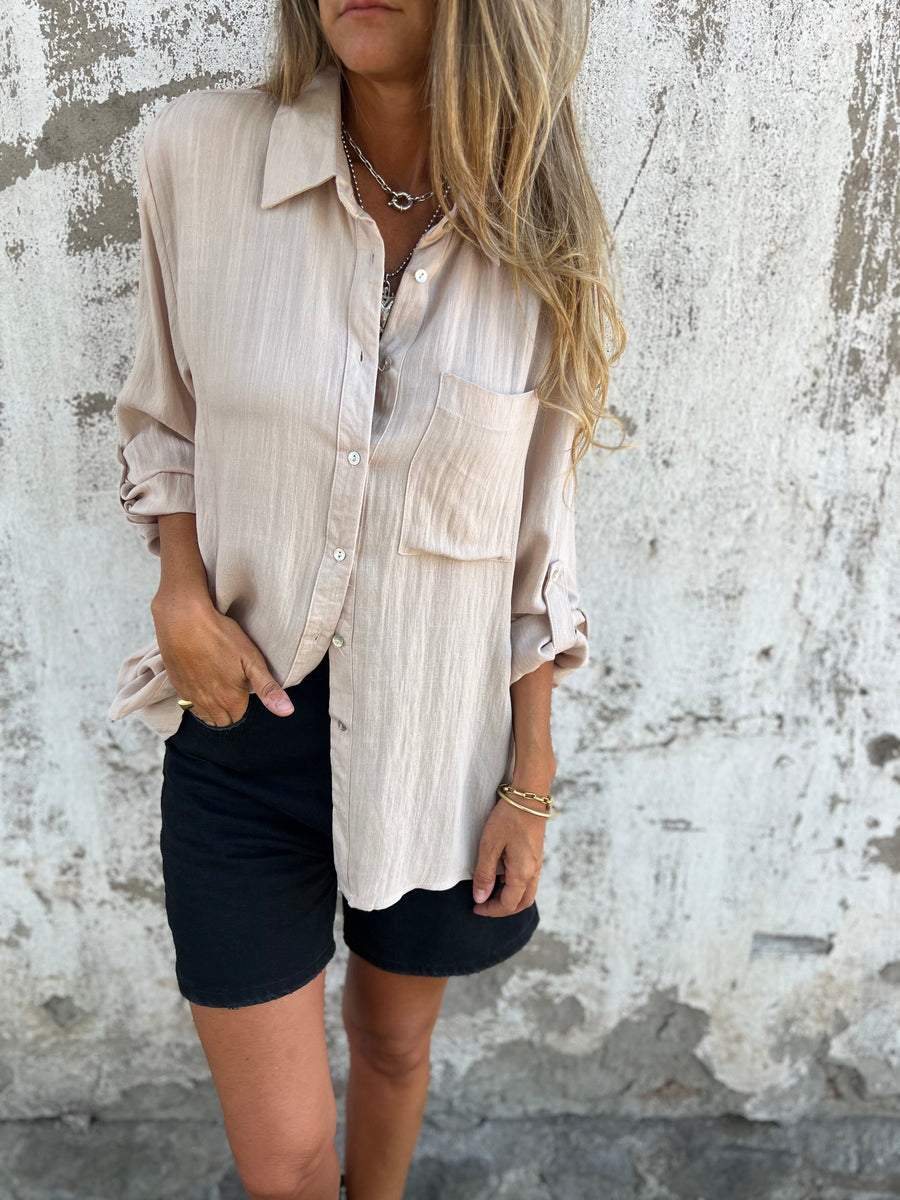 Cotton and Linen Lapel Shirt - Seldom Seen Styles