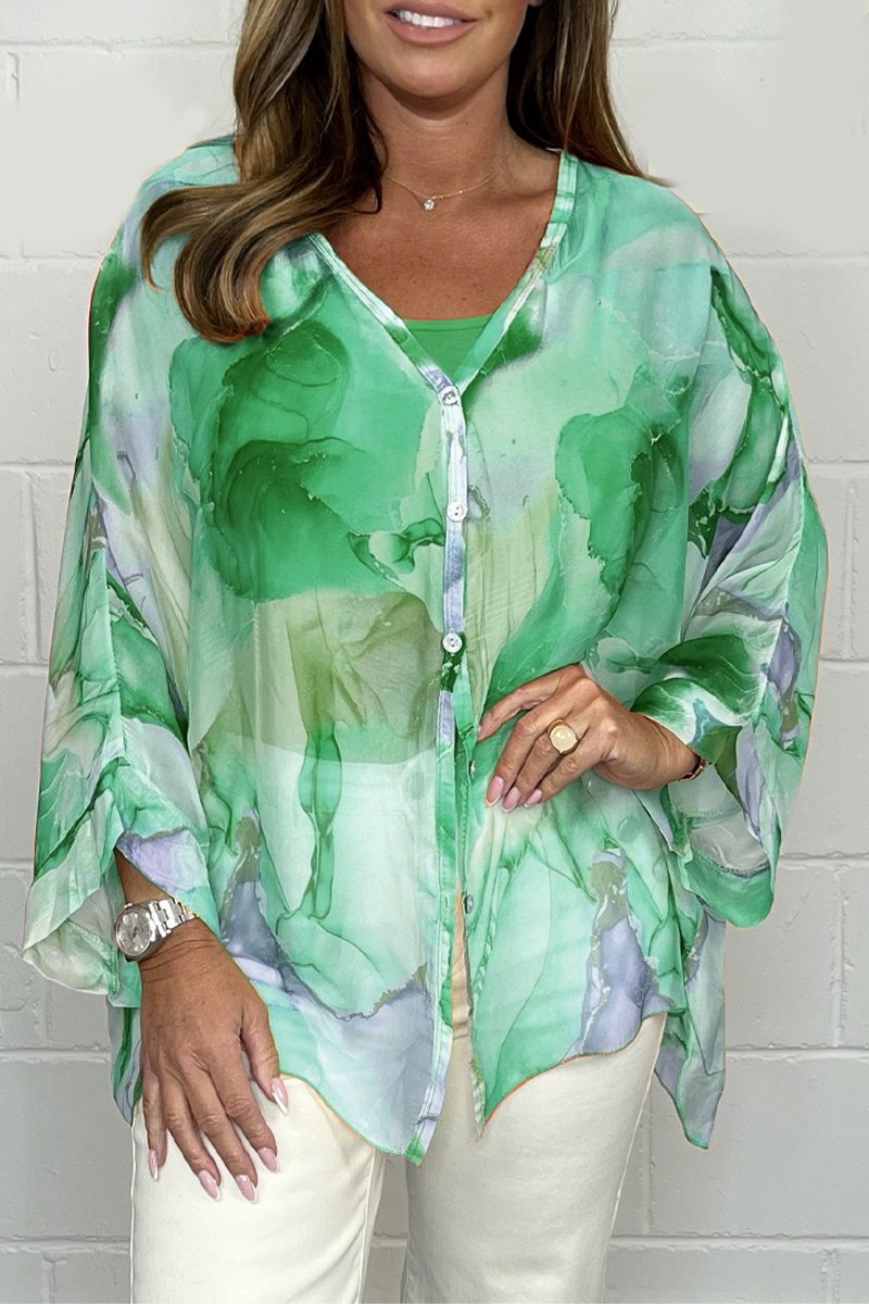 Printed Chiffon Shirt - Seldom Seen Styles