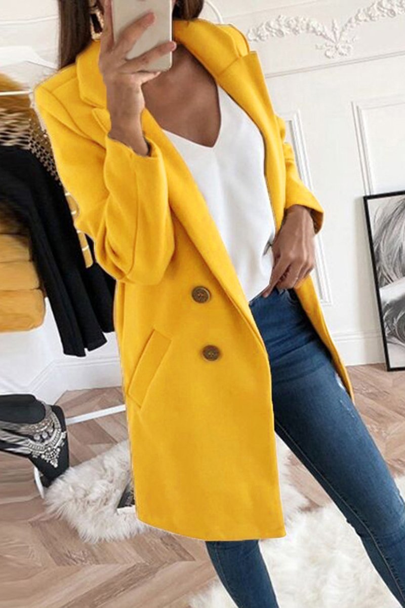 Women's Fashion Solid Color Suit Collar Slim Fit Women's Windbreaker Jacket - Seldom Seen Styles