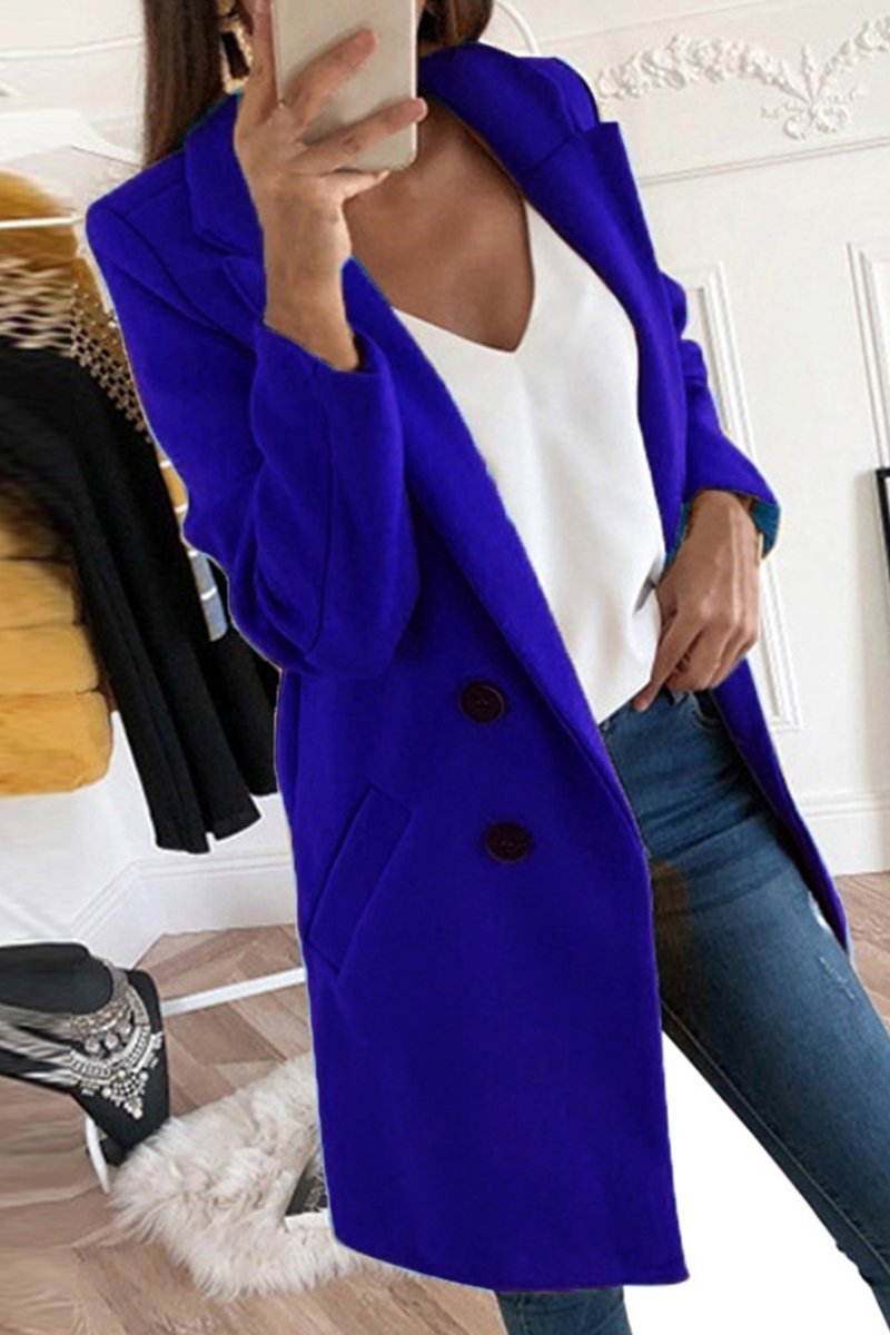 Women's Fashion Solid Color Suit Collar Slim Fit Women's Windbreaker Jacket - Seldom Seen Styles