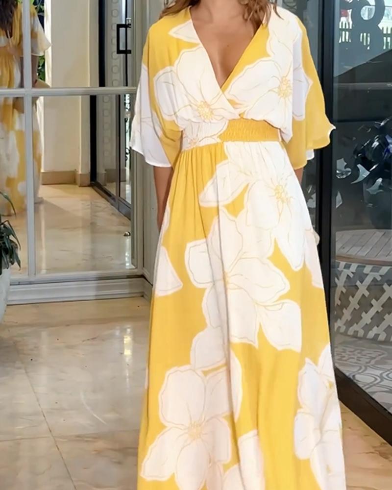 Lightweight Chiffon V-Neck Maxi Dress - Slimming High-Waist Loose Fit A-Line Gown - Seldom Seen Styles