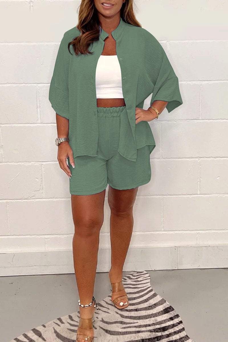 Casual shirt shorts suit - Seldom Seen Styles