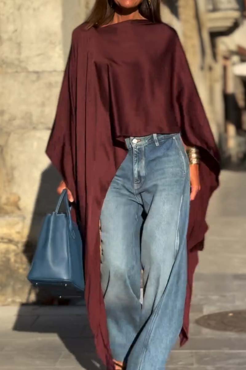 Women's Irregular Hem Satin Top - Seldom Seen Styles
