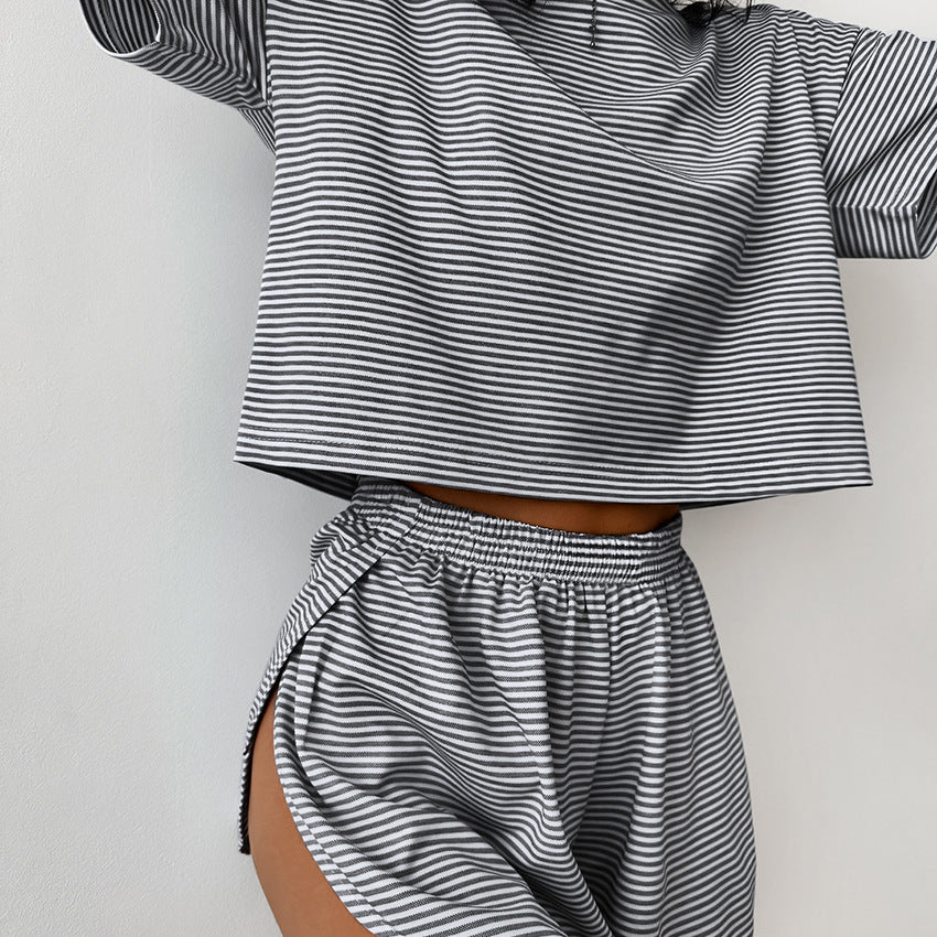 Two-piece Set Women's Halloween Back To School All Over Print Print Pants Clothing Sets, Casual Wear Drop Shoulder Short Sleeve Round Neck Crop Tee & Elastic Waist Split Hem Shorts, Ladies Clothes Utah Girl Fits, Co-ord Set, Sets for Women 2 Piece - Seldom Seen Styles